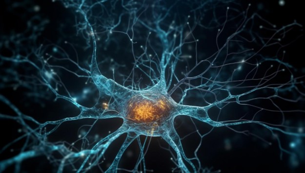 Computer-generated artist's impression of a human neuron